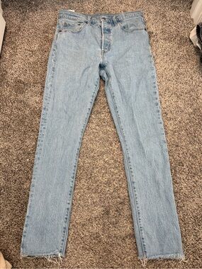 Levi's Light Blue High-Rise Straight Jeans